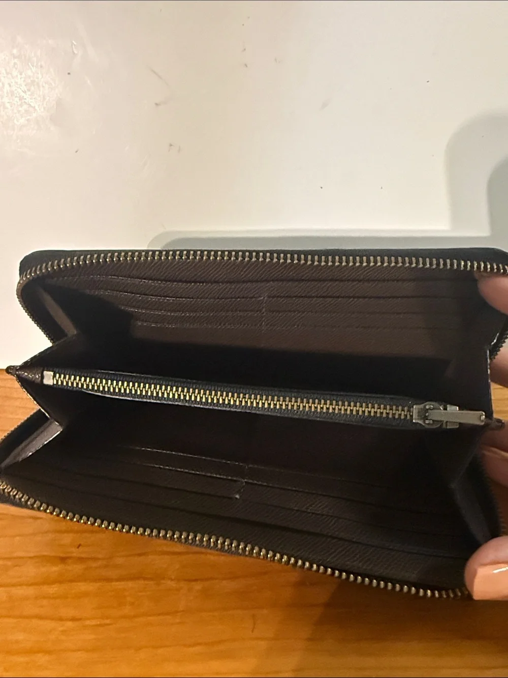 Coach Embossed Signature Zip Around Wallet - Brown